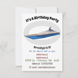 Yacht-Cartoon Einladung