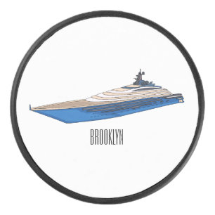 Yacht-Cartoon Eishockey Puck