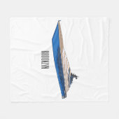 Yacht-Cartoon Fleecedecke (Vorderseite (Horizontal))