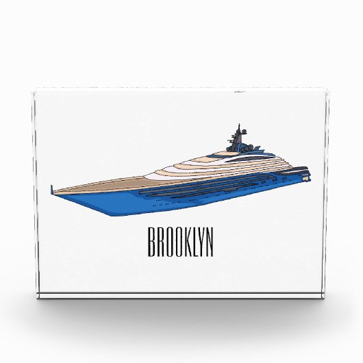 Yacht-Cartoon Fotoblock (Vorderseite)