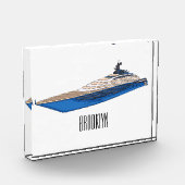 Yacht-Cartoon Fotoblock (Links)