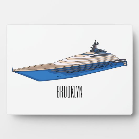 Yacht-Cartoon Fotoplatte (Vorderseite)