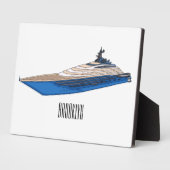 Yacht-Cartoon Fotoplatte (Seite)