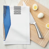 Yacht-Cartoon Geschirrtuch (Viertel Falte)