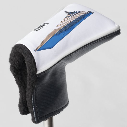 Yacht-Cartoon Golf Headcover (3/4 Vorderseite)