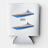 Yacht cartoon illustration dosenkühler (Vorderseite)
