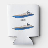Yacht cartoon illustration dosenkühler (Rückseite)