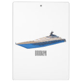 Yacht-Cartoon Klemmbrett (Rückseite)