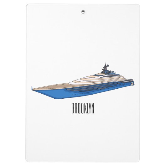 Yacht-Cartoon Klemmbrett (Rückseite)