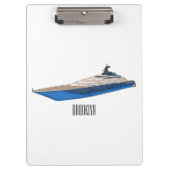 Yacht-Cartoon Klemmbrett (Vorderseite)