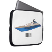 Yacht-Cartoon Laptopschutzhülle (Vorne Rechts)