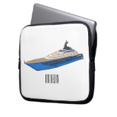 Yacht-Cartoon Laptopschutzhülle (Vorderseite Links)