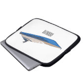 Yacht-Cartoon Laptopschutzhülle (Vorne Knopf)