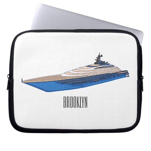 Yacht-Cartoon Laptopschutzhülle (Vorderseite)
