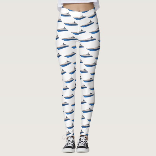 Yacht-Cartoon Leggings (Vorderseite)