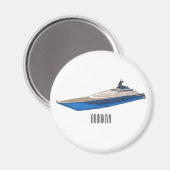 Yacht-Cartoon Magnet (Vorderseite/Rückseite)