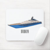 Yacht-Cartoon Mousepad (Mit Mouse)