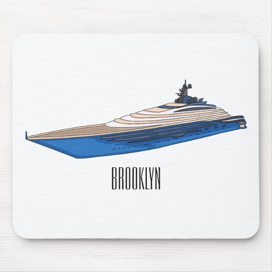 Yacht-Cartoon Mousepad (Vorne)