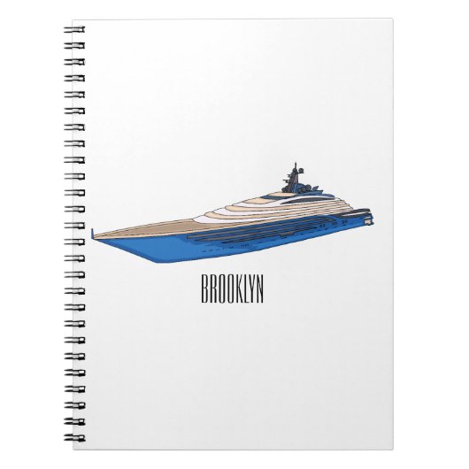 Yacht-Cartoon Notizblock (Vorderseite)