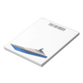 Yacht-Cartoon Notizblock (Rotiert)