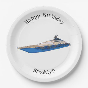Yacht-Cartoon Pappteller