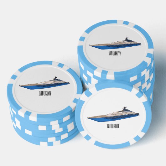 Yacht-Cartoon Pokerchips (Stapel)