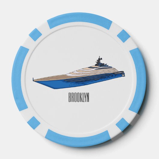 Yacht-Cartoon Pokerchips (Rückseite)