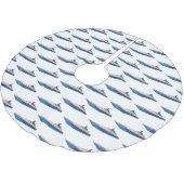 Yacht-Cartoon Polyester Weihnachtsbaumdecke (Schrägansicht)