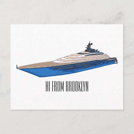 Yacht-Cartoon Postkarte (Vorderseite)