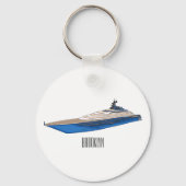 Yacht-Cartoon Schlüsselanhänger (Vorderseite)