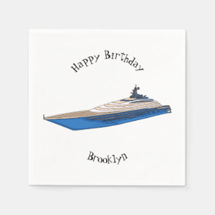 Yacht-Cartoon Serviette