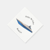 Yacht-Cartoon Serviette (Ecke)
