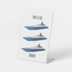 Yacht-Cartoon Sockelschild