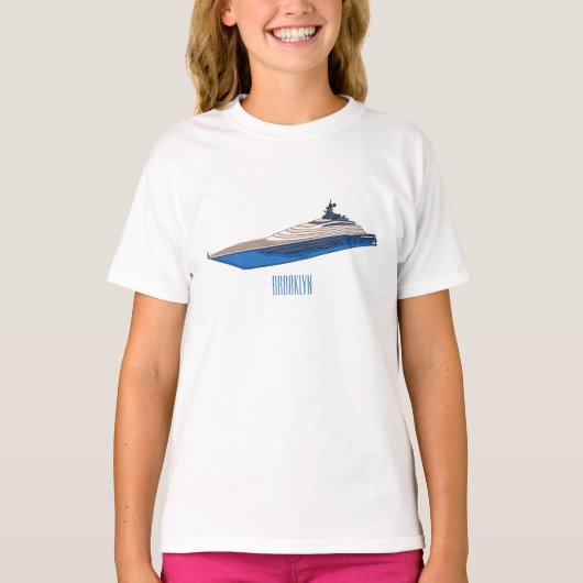 Yacht-Cartoon T-Shirt (Vorderseite)
