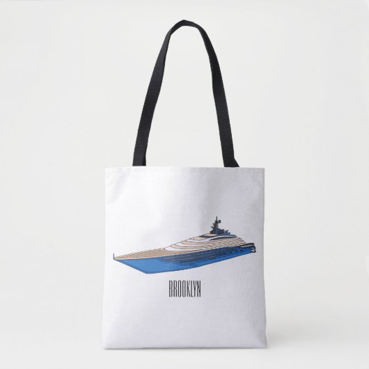 Yacht-Cartoon Tasche (Vorderseite)