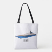 Yacht-Cartoon Tasche (Rückseite)