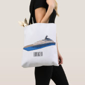 Yacht-Cartoon Tasche (Von Nahem)
