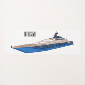 Yacht-Cartoon Yogamatte (Rückseite (Horizontal))
