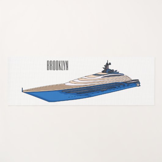 Yacht-Cartoon Yogamatte (Vorderseite (Horizontal))