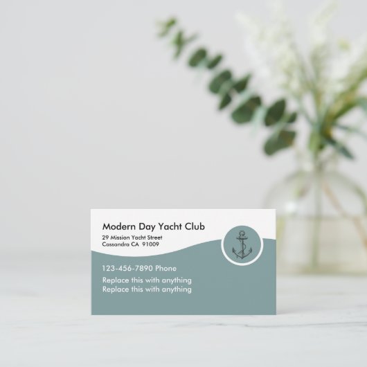 Yacht Club Business Cards Visitenkarte (Stehend Vorderseite)