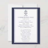 Yacht Club Nauavy Blue Menu Programm (Vorderseite)