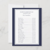 Yacht Club Nauavy Blue Menu Programm (Rückseite)