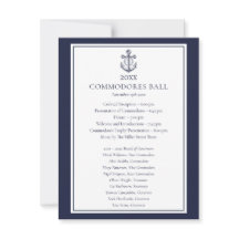 Yacht Club Nautisches Navy Blau Menü Programm 