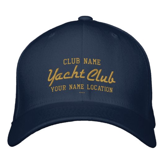 Yacht Club Personalizable Cap Bestickte Kappe (Vorderseite)