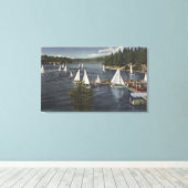 Yacht Club, Sailboat Race Leinwanddruck (Insitu (Holzboden))