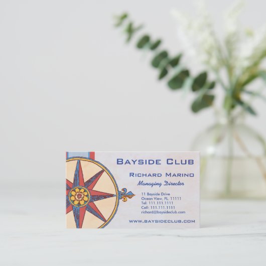 Yacht Club, Segelclub, Marina, Nautical Shop Visitenkarte (Stehend Vorderseite)