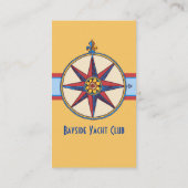 Yacht Club, Segelclub, Yachthafen, Wassersportshop Visitenkarte (Rückseite)