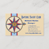 Yacht Club, Segelclub, Yachthafen, Wassersportshop Visitenkarte (Vorderseite)