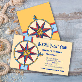 Yacht Club, Segelclub, Yachthafen, Wassersportshop Visitenkarte