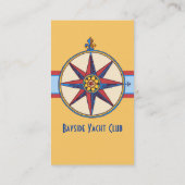 Yacht Club, Segelclub, Yachthafen, Wassersportshop Visitenkarte (Rückseite)
